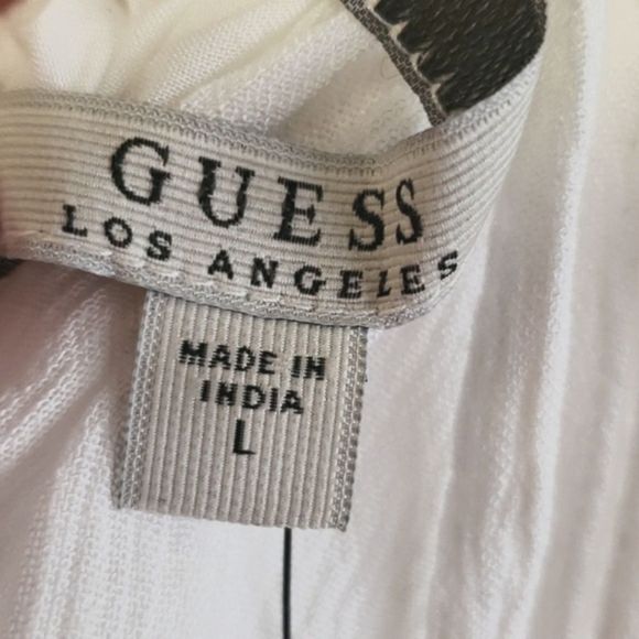 NWT GUESS White Crochet Embroidery White Dress - Picture 12 of 12